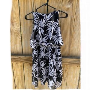 Black and white palm leaf dress